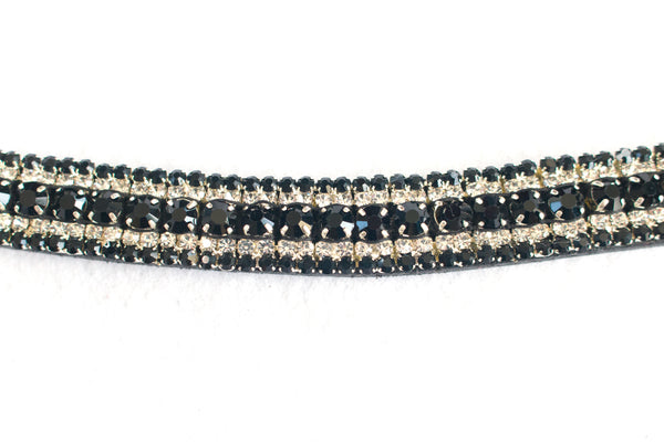 Black Leather Bling Browbands