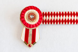 Red, Cream, and Gold 16.5" Show Browband