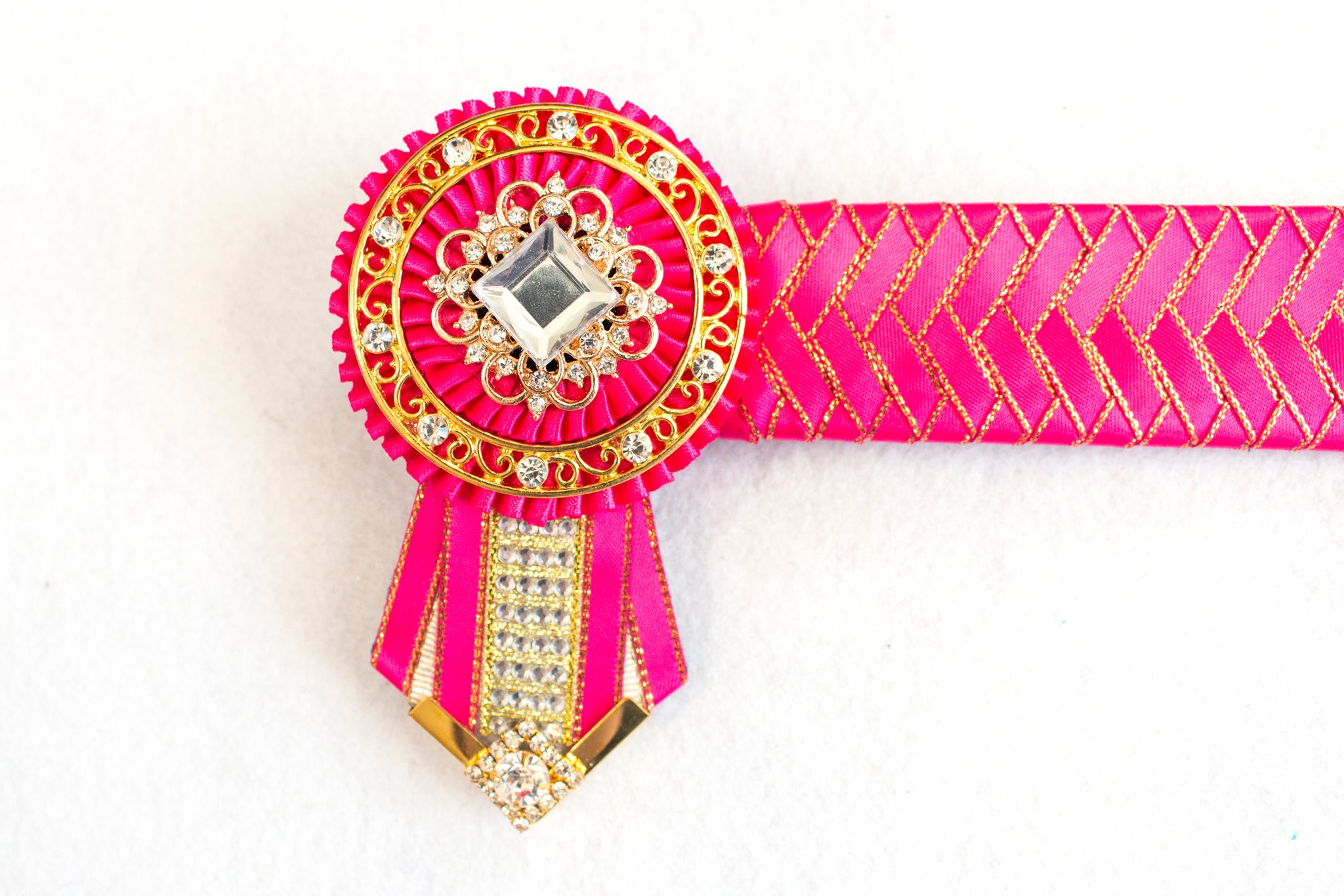 Pink and Gold 14" Show Browband