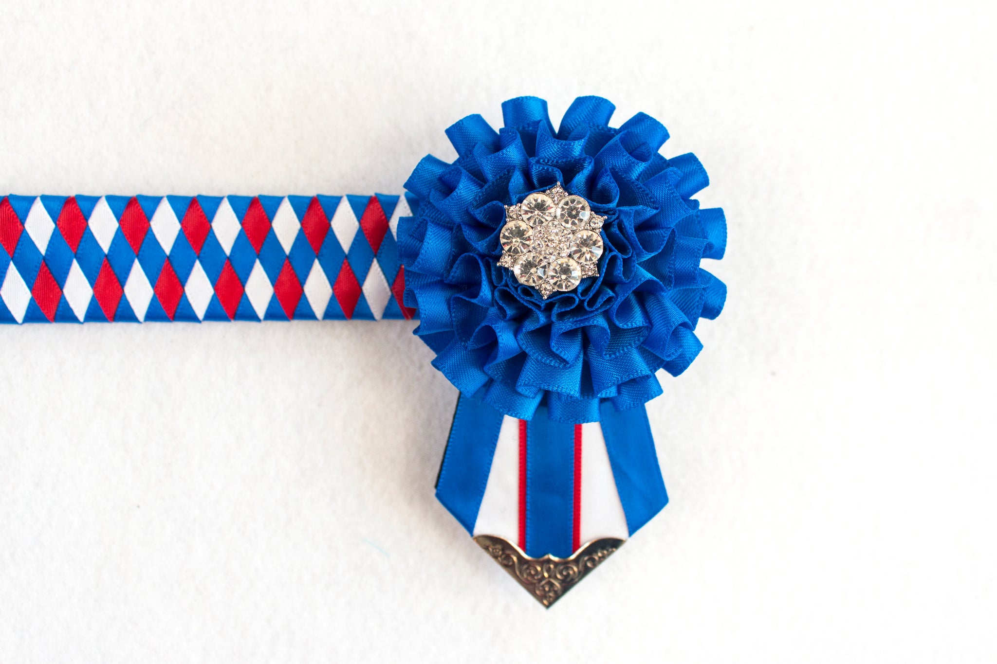Blue, White, and Red 13" Show Browband
