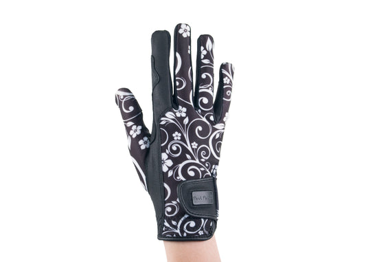 "Black Filigree" Touchscreen Friendly Gloves