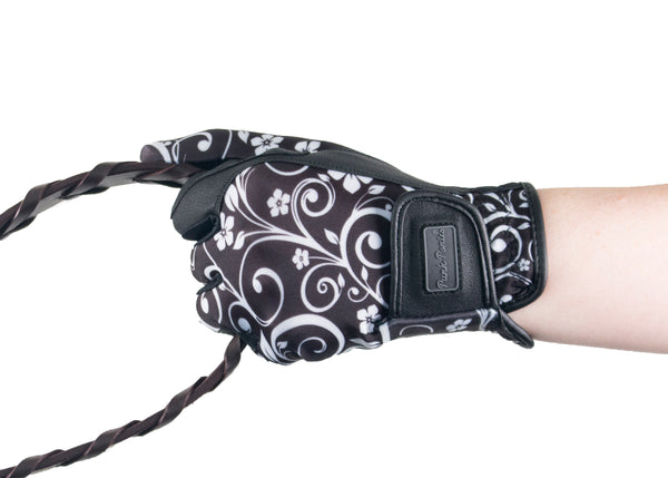 "Black Filigree" Touchscreen Friendly Gloves