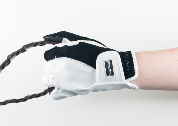 White Suede and Napa Leather Gloves