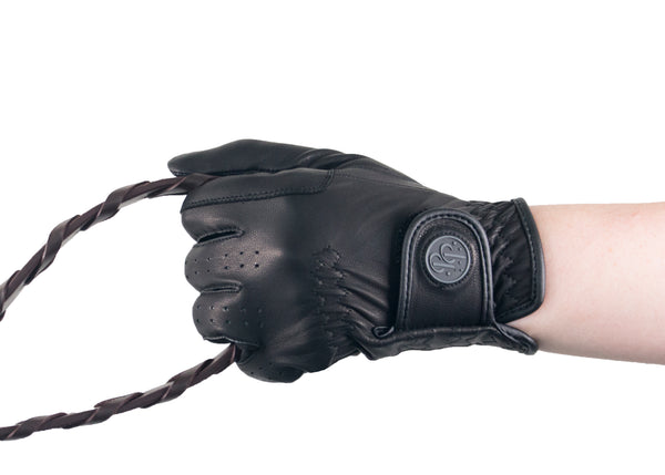 Black Napa Leather Touchscreen Friendly Gloves