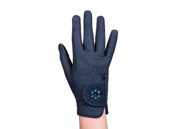 Navy Crystal Touchscreen Friendly Gloves