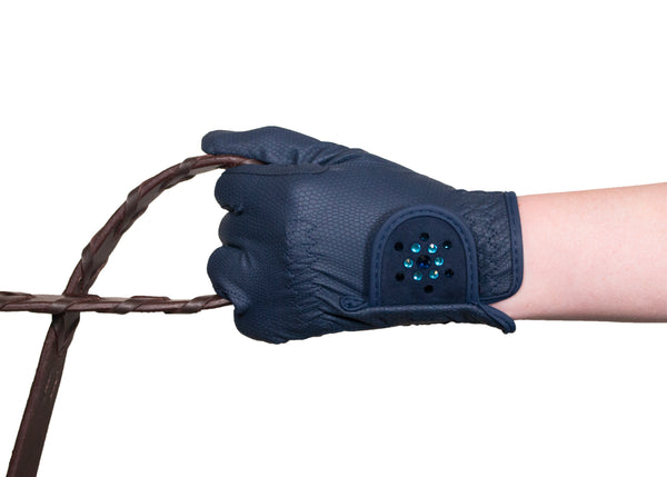 Navy Crystal Touchscreen Friendly Gloves