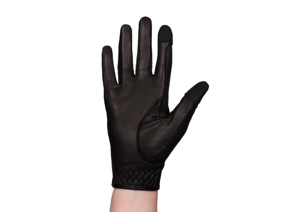 Black Napa Leather Touchscreen Friendly Gloves