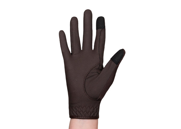 Brown Faux Leather Gloves