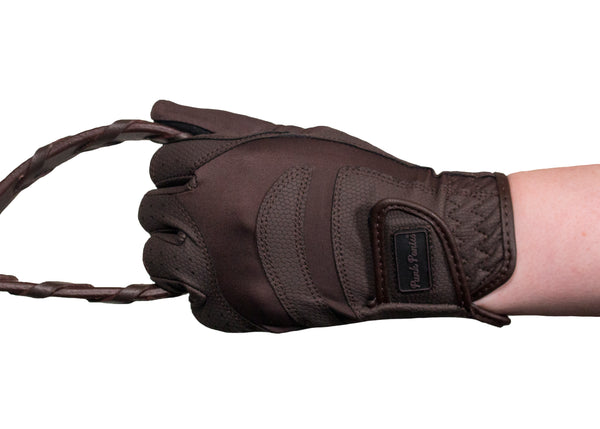 Brown Faux Leather Gloves