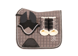 "Sake" Grey Suede Dressage Set