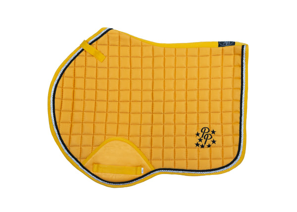 Sunflower Yellow/Black Saddle Pads - Jump, GP, and Dressage cuts