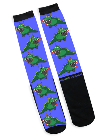 Pug-o-saur - Dreamers and Schemers Socks